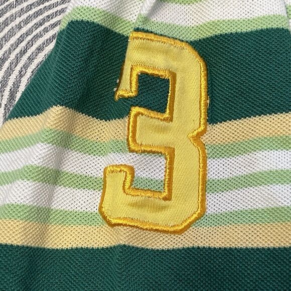 Vtg Polo Ralph Lauren Big Pony Striped Rugby Shirt Full Sleeves USA Made Men 5X - Picture 5 of 11